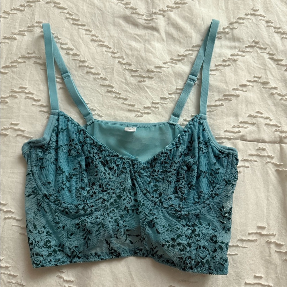 Full Tilt Teal Lace Bralette